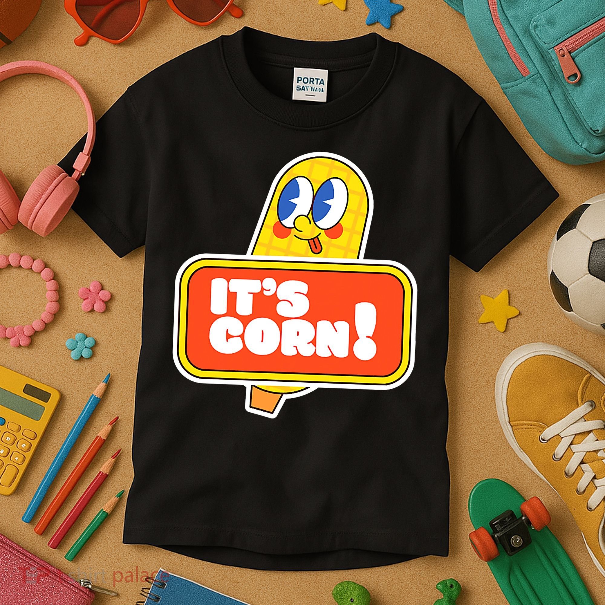 Funny And Cute It’s Corn On The Cob Corn Lover Kids T-Shirt