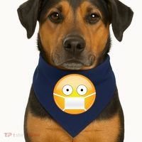 Face Medical Mask Emoji USA-Made Doggie Bandana thumb 1