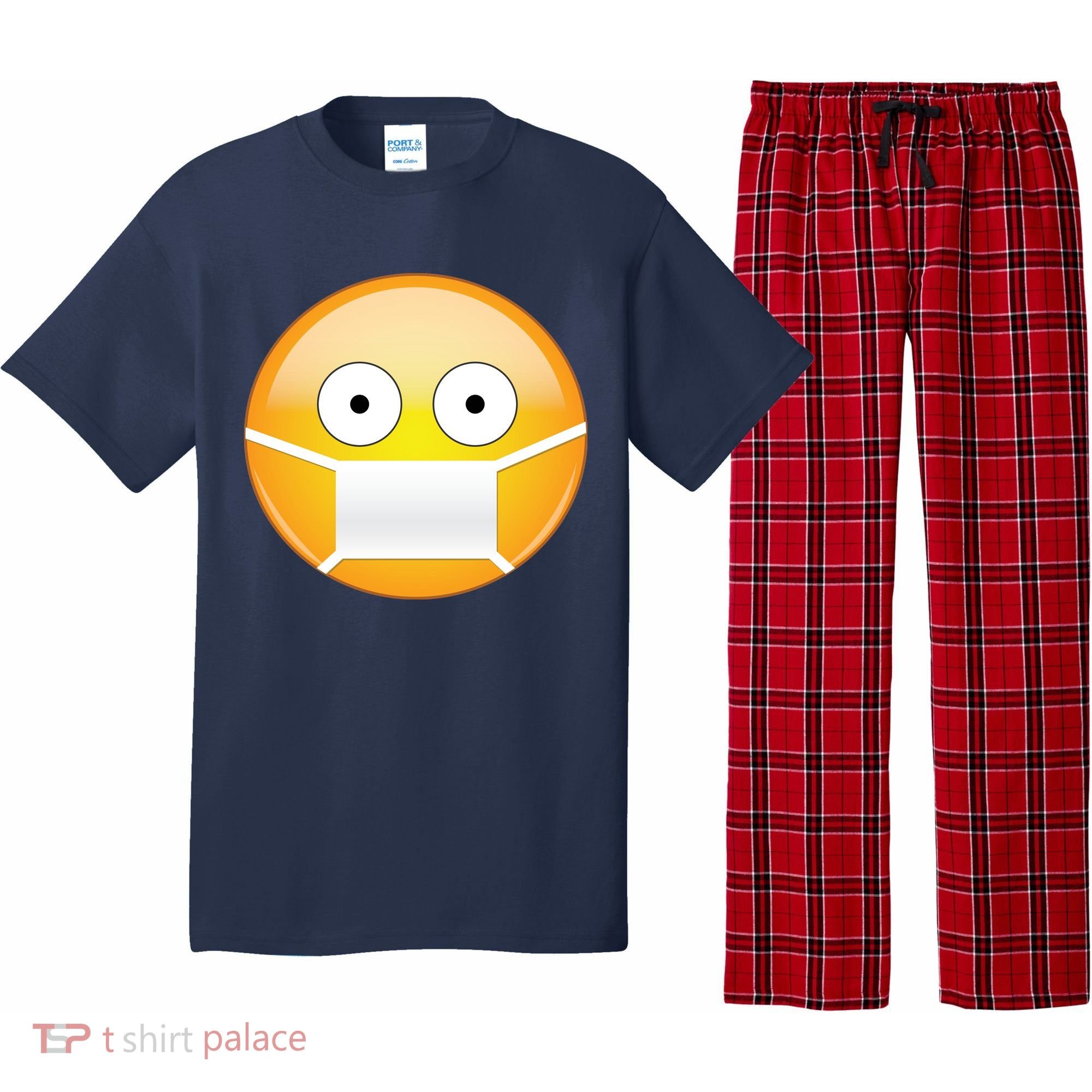 Face Medical Mask Emoji Pajama Set