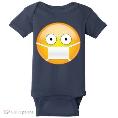 Face Medical Mask Emoji Baby Bodysuit