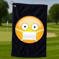 Face Medical Mask Emoji Golf Towel thumb 1