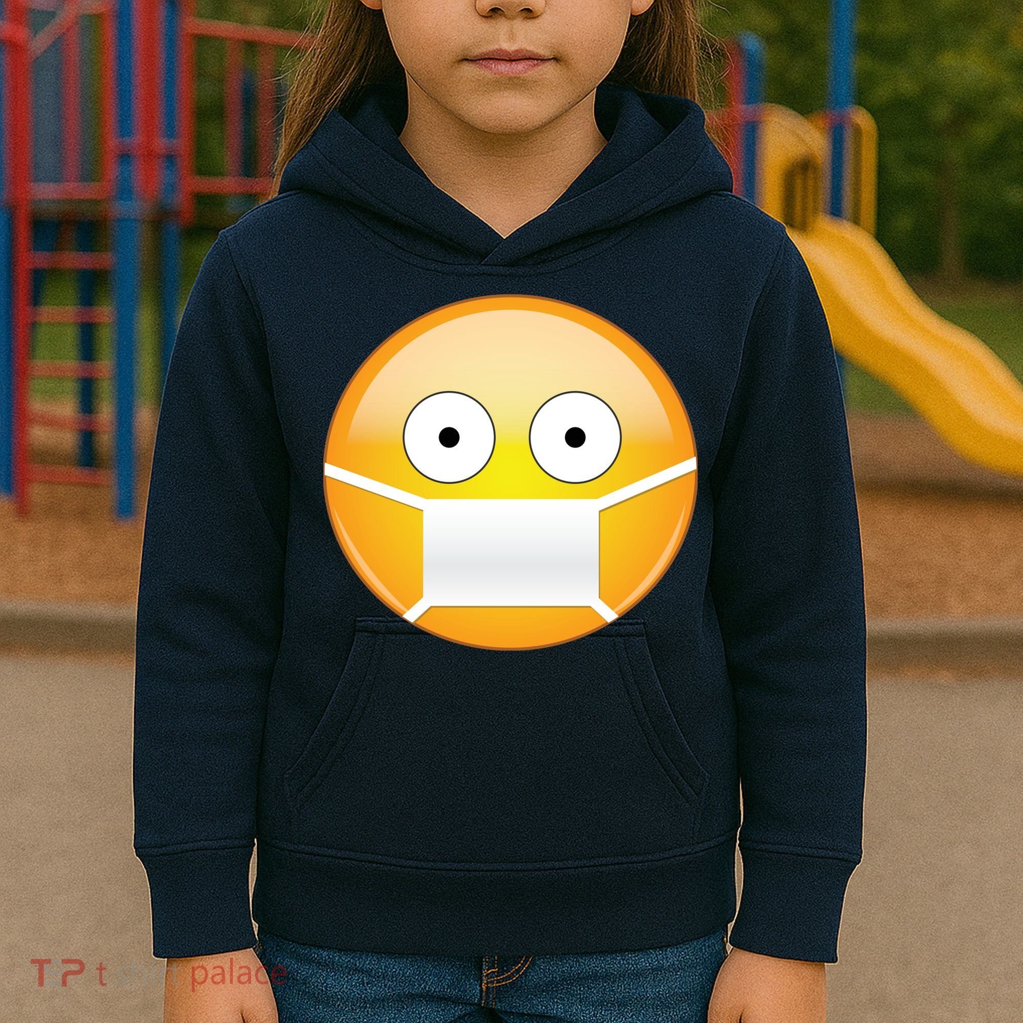 Face Medical Mask Emoji Kids Hoodie