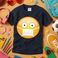 Face Medical Mask Emoji Kids T-Shirt thumb 3