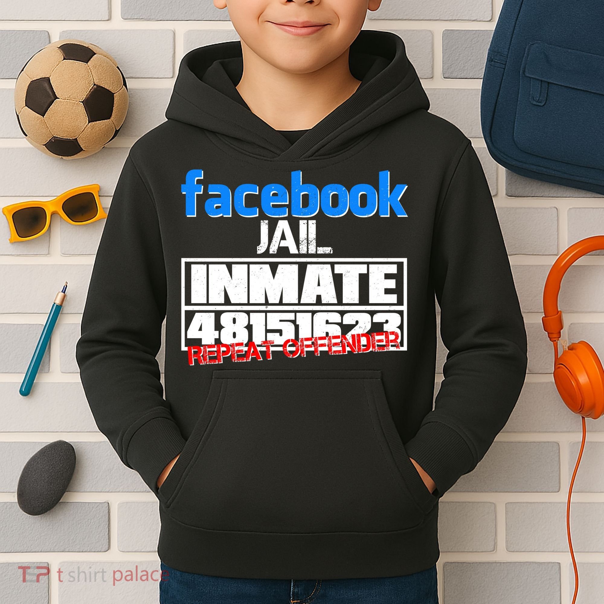 Facebook Jail Repeat Offender Kids Hoodie