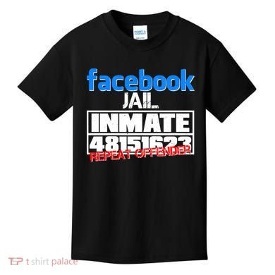 Facebook Jail Repeat Offender Kids T-Shirt