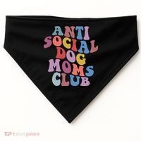 Funny AntiSocial Dog Mom Club Retro Mother's Day USA-Made Doggie Bandana thumb 0