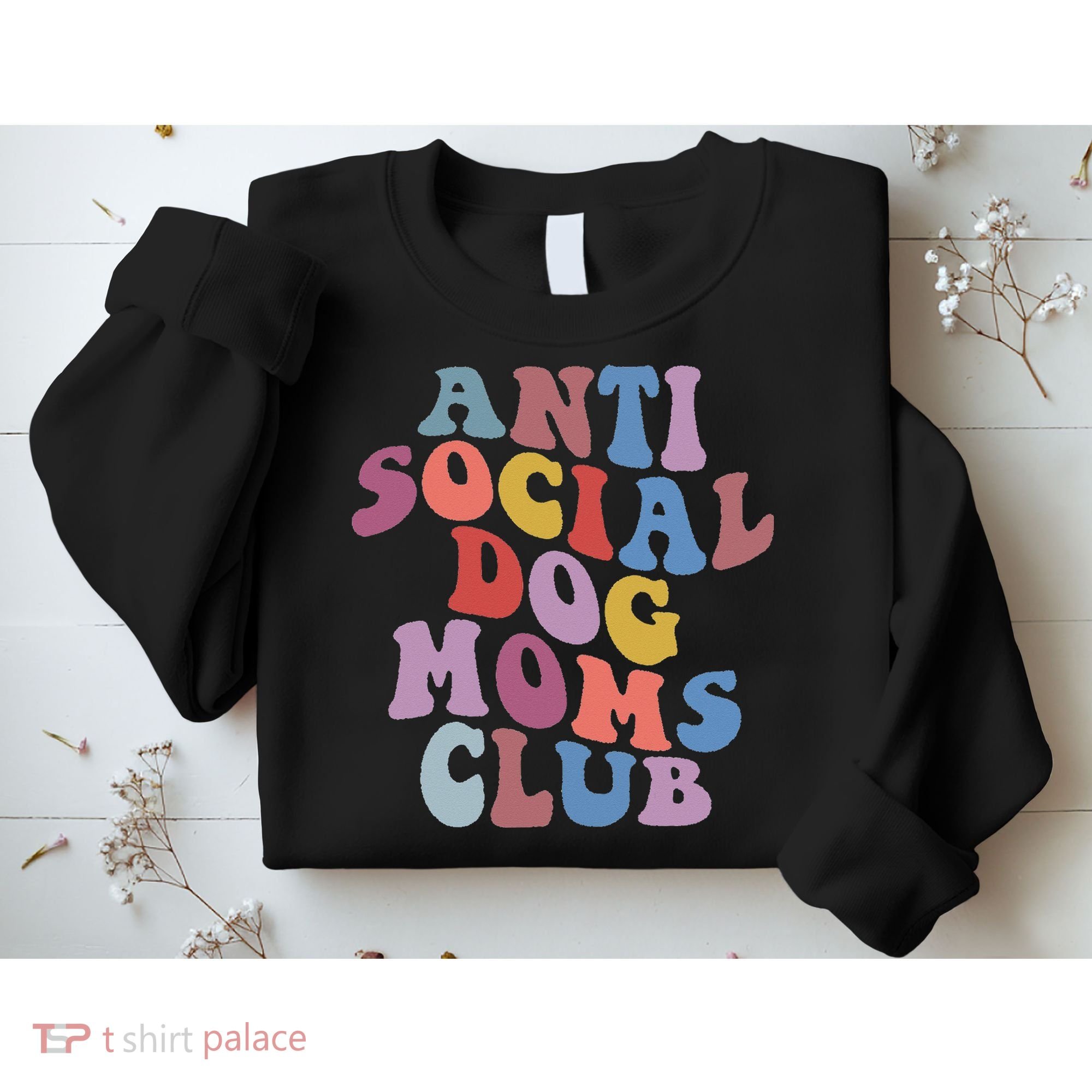 Funny AntiSocial Dog Mom Club Retro Mother's Day Sweatshirt