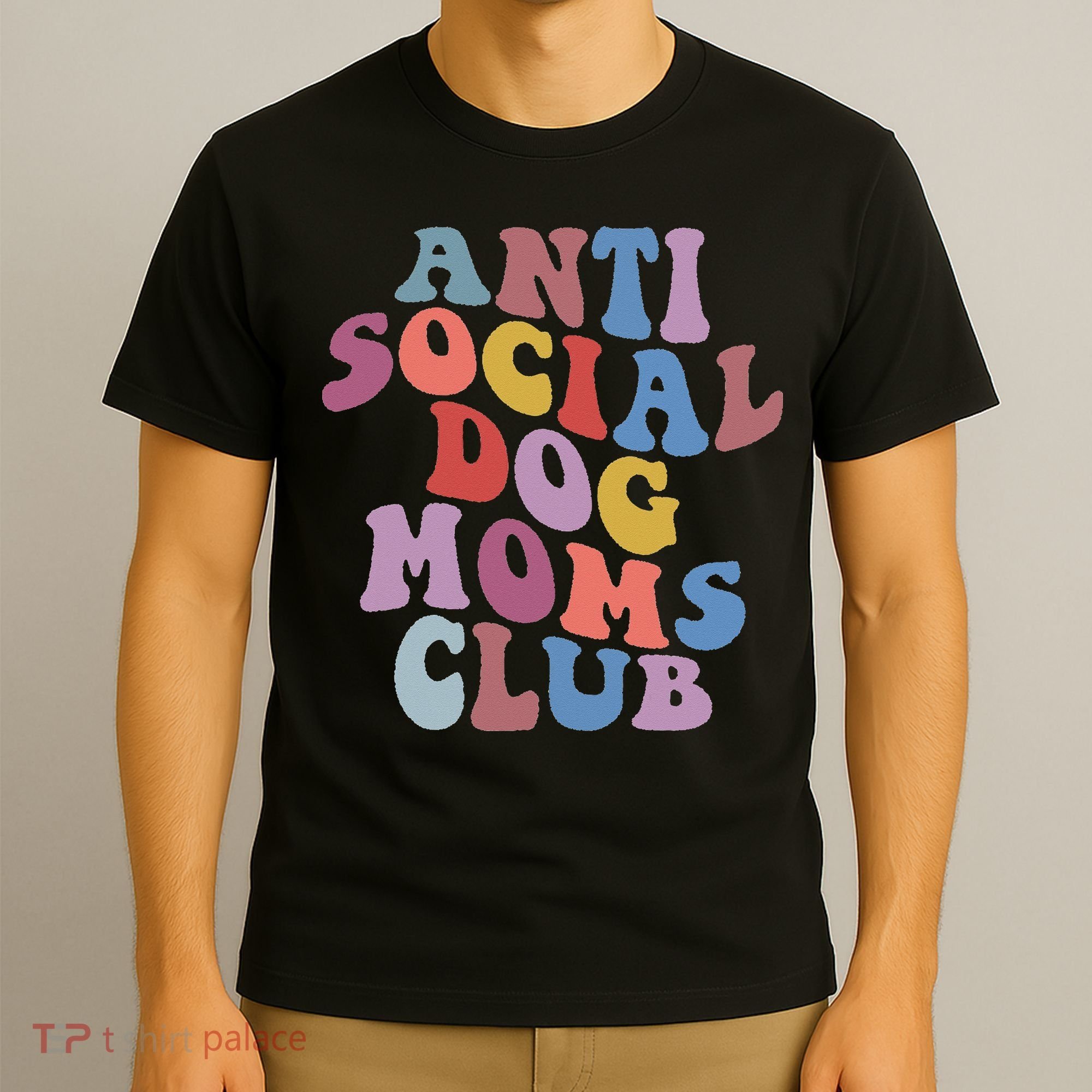 Funny AntiSocial Dog Mom Club Retro Mother's Day T-Shirt