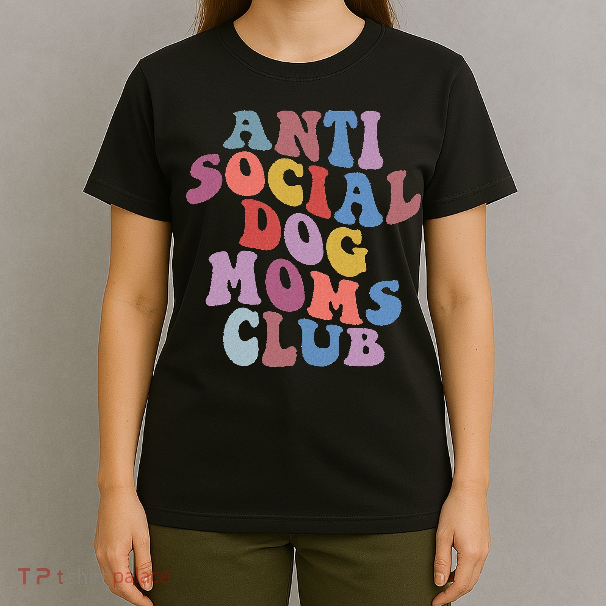 Funny AntiSocial Dog Mom Club Retro Mother's Day T-Shirt