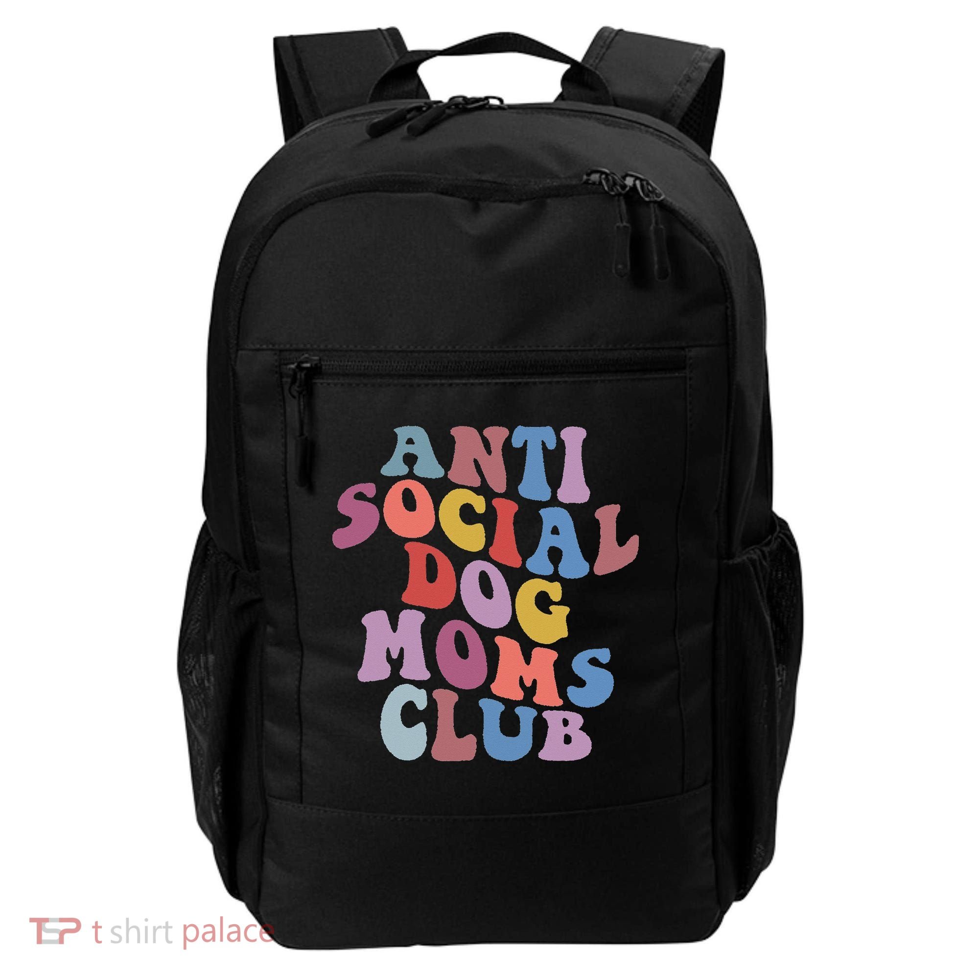Funny AntiSocial Dog Mom Club Retro Mother's Day Backpack