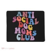 Funny AntiSocial Dog Mom Club Retro Mother's Day Mousepad thumb 0