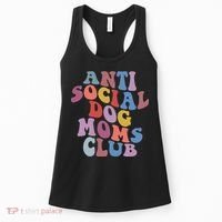 Funny AntiSocial Dog Mom Club Retro Mother's Day Women's Tank Top thumb 0