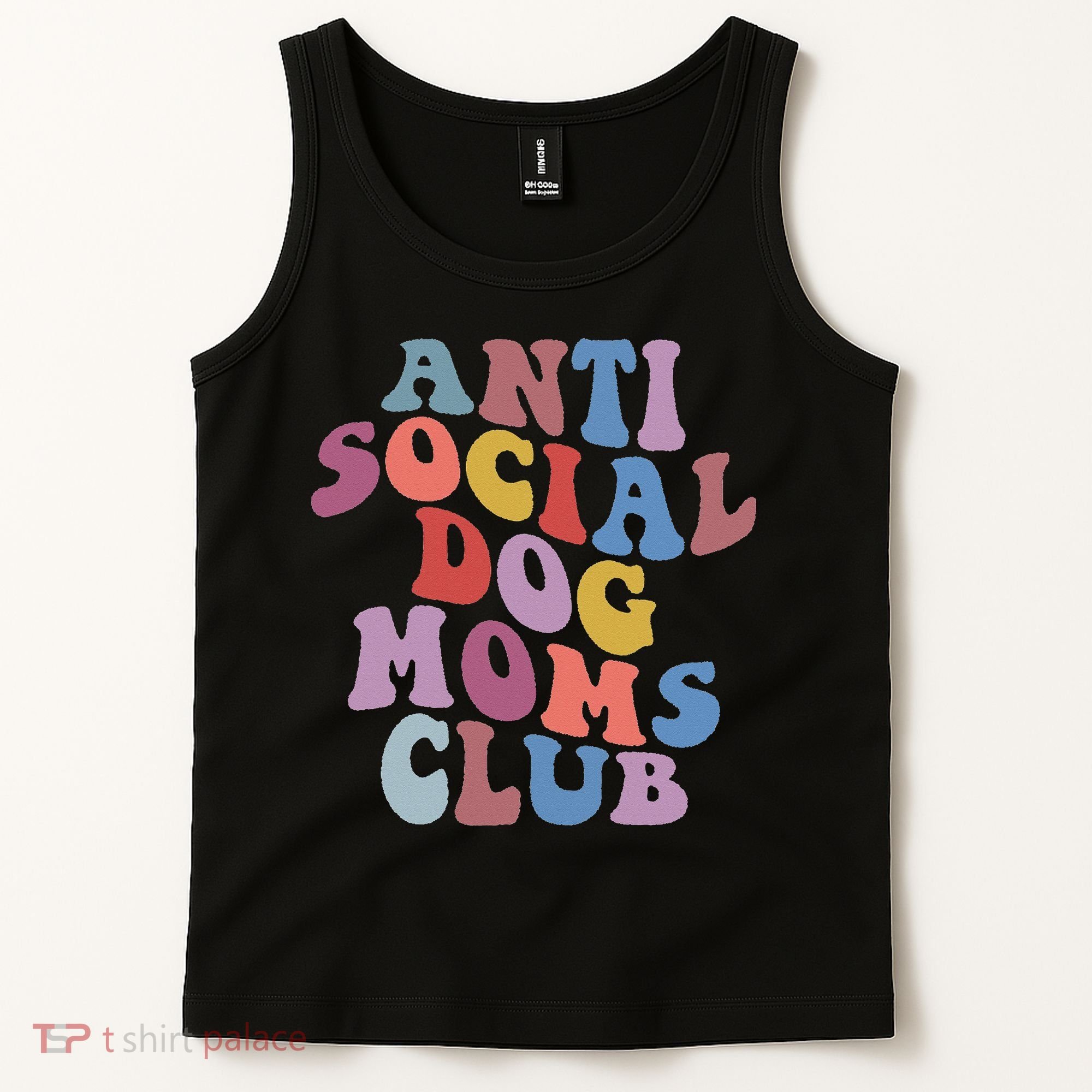 Funny AntiSocial Dog Mom Club Retro Mother's Day Tank Top