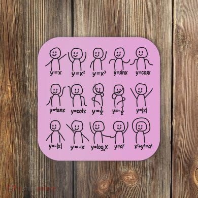 Funny Algebra Dance Graph Figures Math Equation Coaster