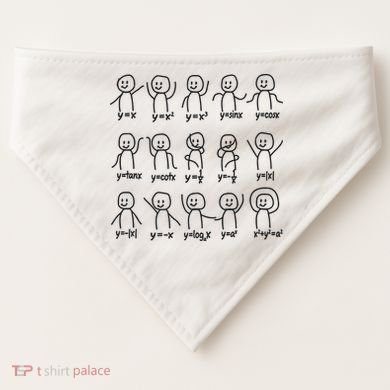 Funny Algebra Dance Graph Figures Math Equation USA-Made Doggie Bandana