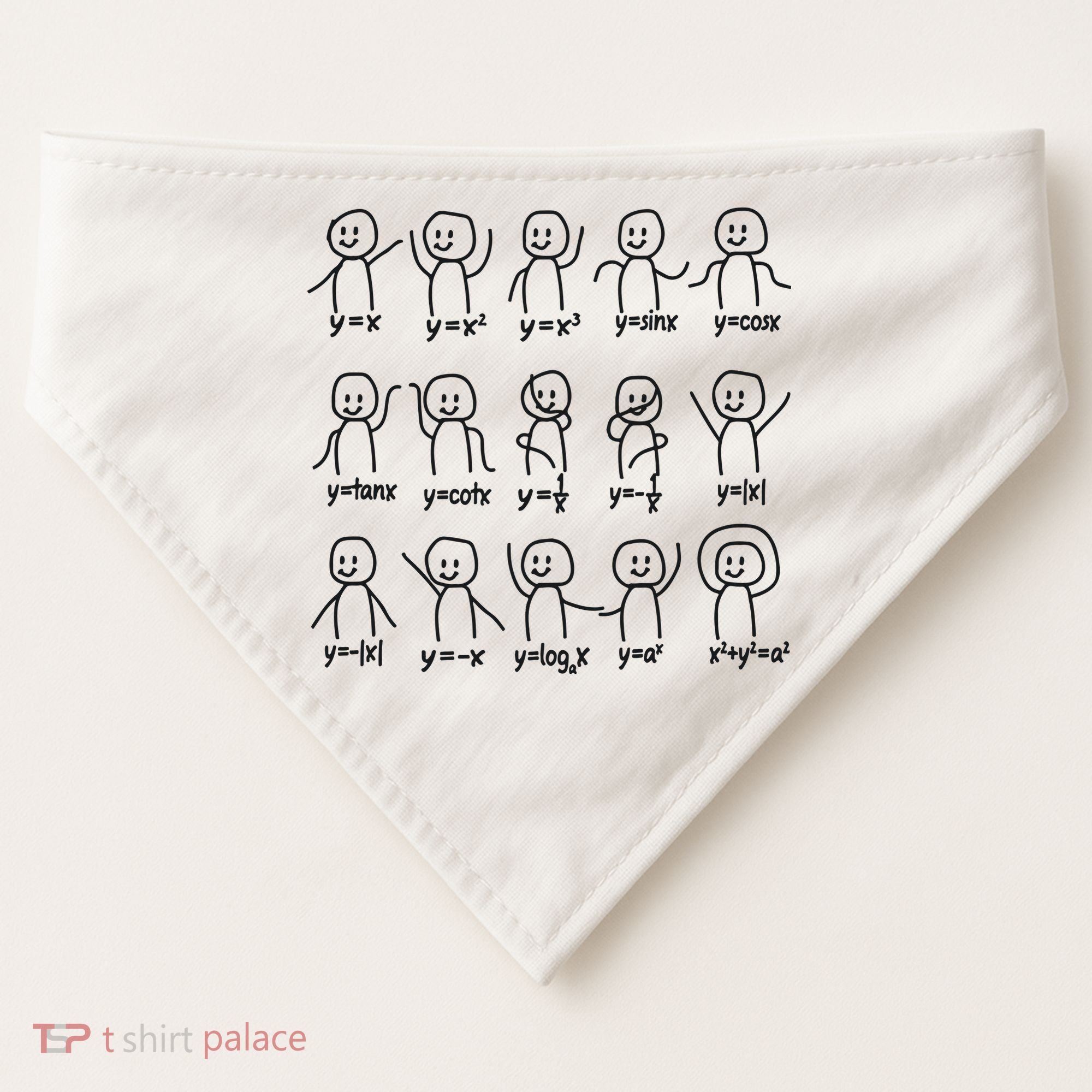 Funny Algebra Dance Graph Figures Math Equation USA-Made Doggie Bandana