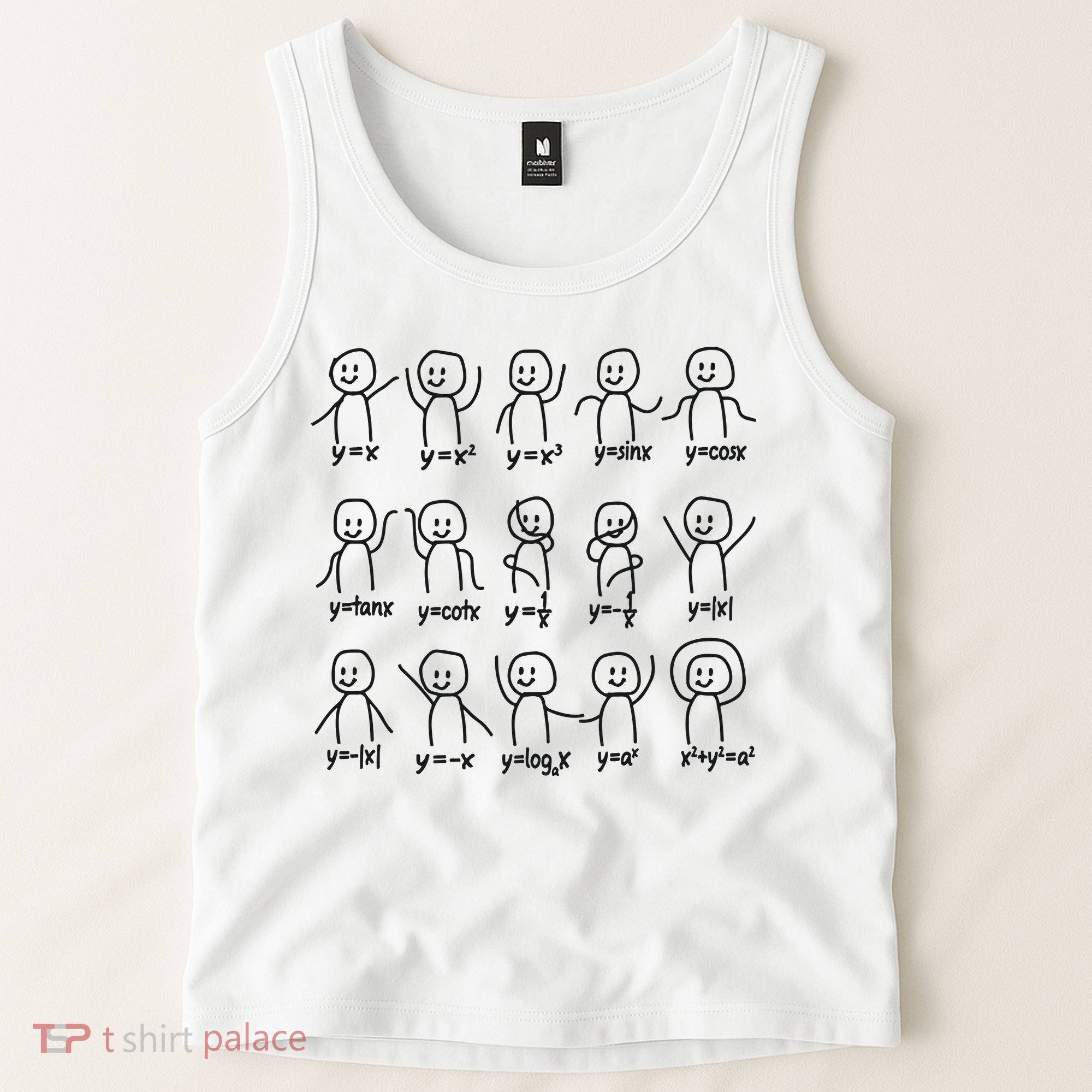 Funny Algebra Dance Graph Figures Math Equation Tank Top