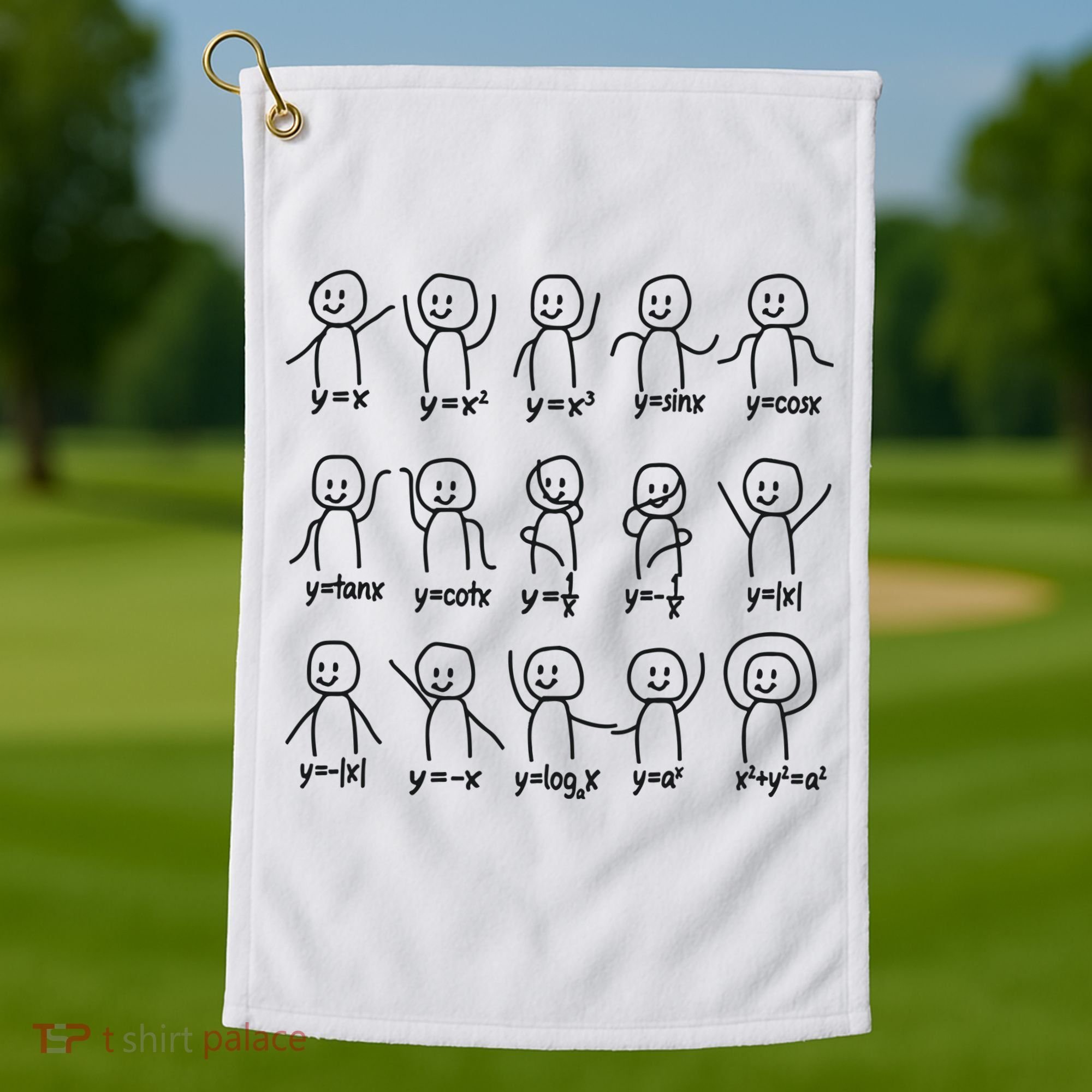 Funny Algebra Dance Graph Figures Math Equation Golf Towel