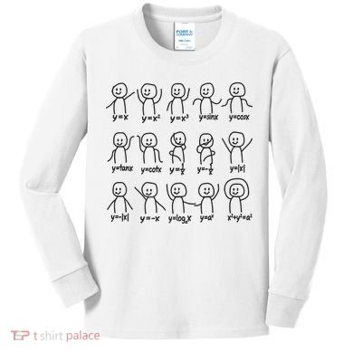 Funny Algebra Dance Graph Figures Math Equation Kids Long Sleeve Shirt
