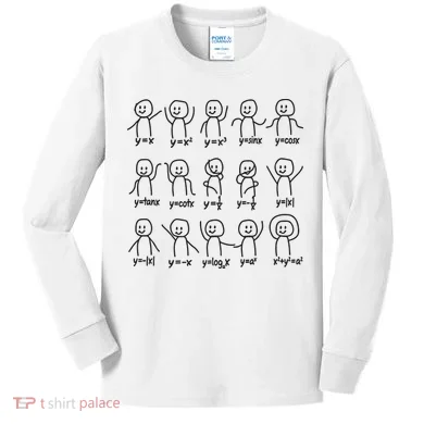 Funny Algebra Dance Graph Figures Math Equation Kids Long Sleeve Shirt