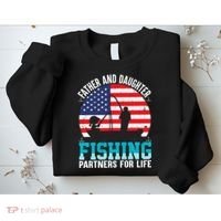 Father And Daughter Fishing Partners For Life Funny Sweatshirt thumb 2