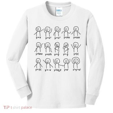 Funny Algebra Dance Graph Figures Math Equation Kids Long Sleeve Shirt