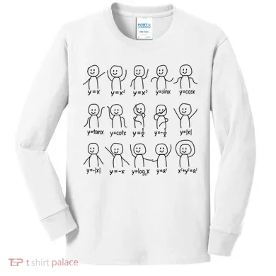 Funny Algebra Dance Graph Figures Math Equation Kids Long Sleeve Shirt