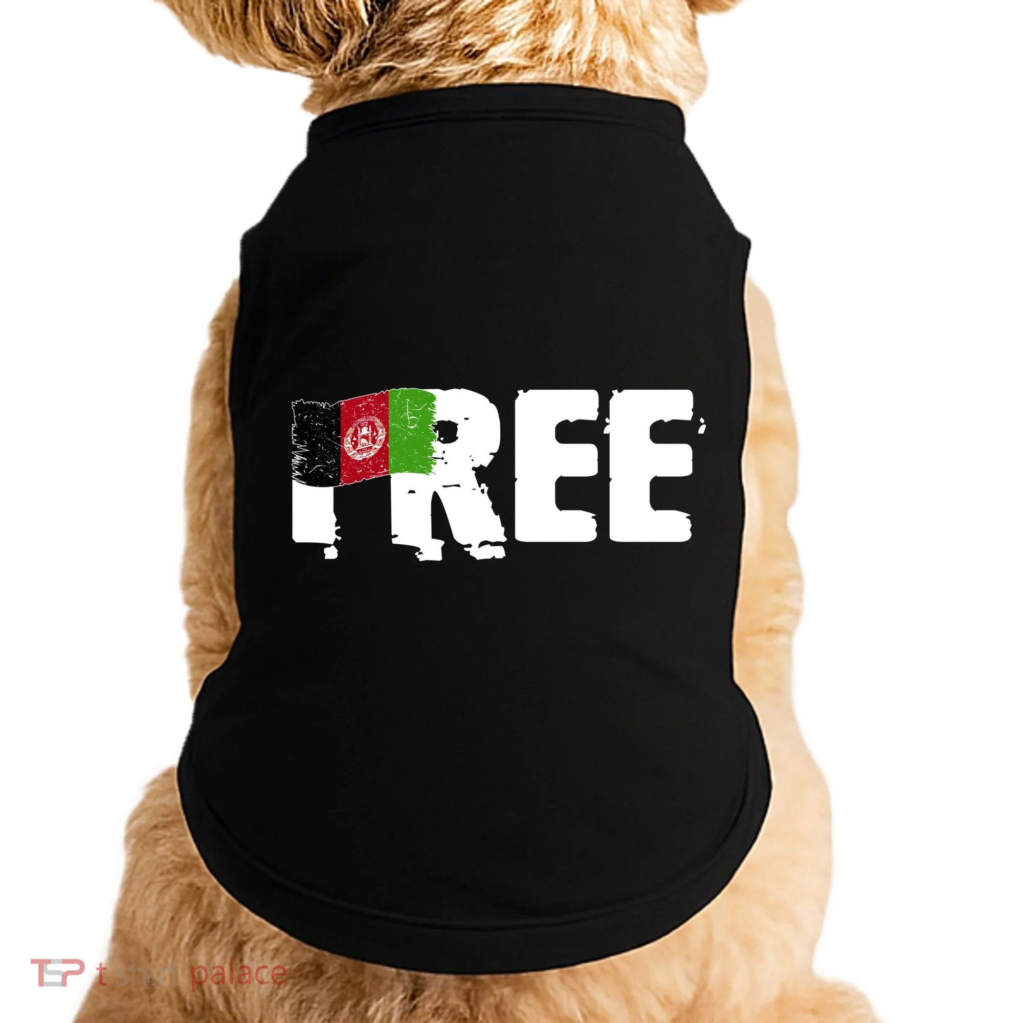 Free Afghanistan Distressed Flag Doggie Tank