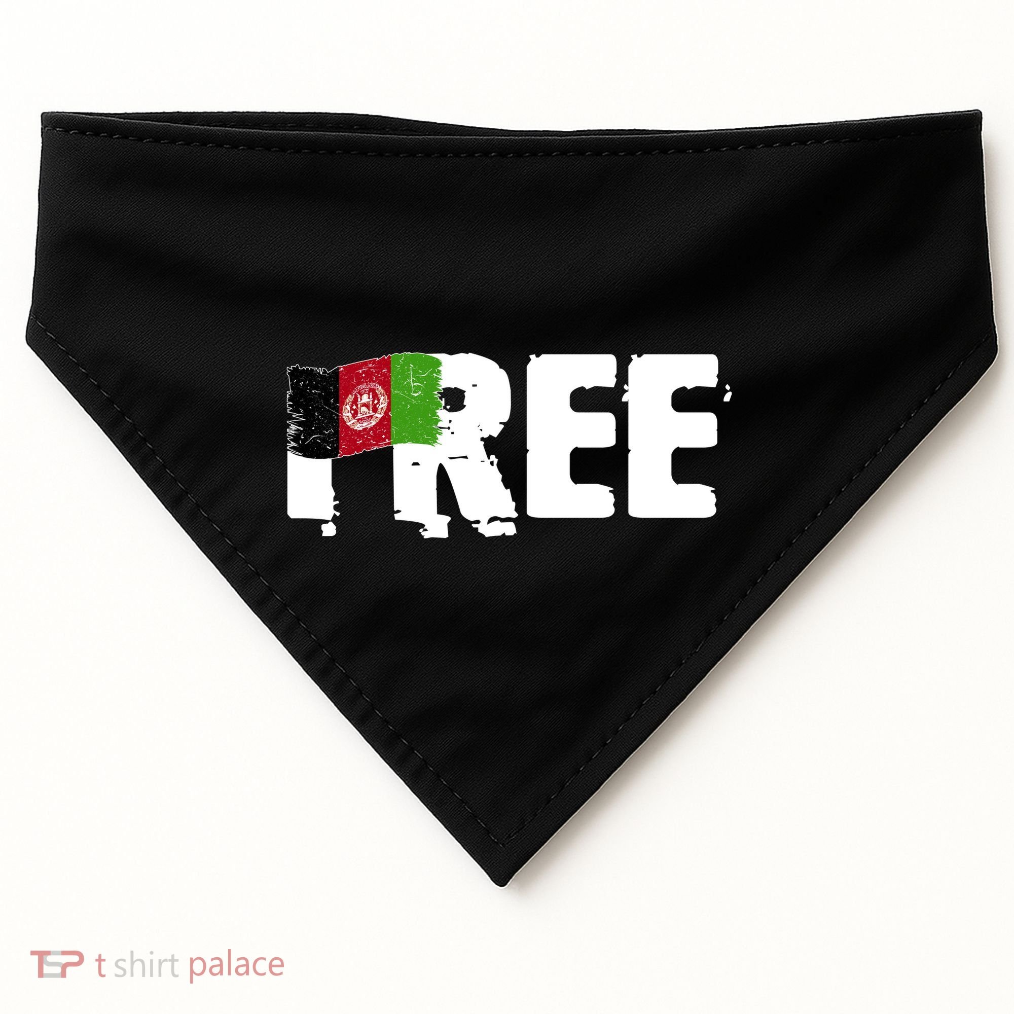 Free Afghanistan Distressed Flag USA-Made Doggie Bandana