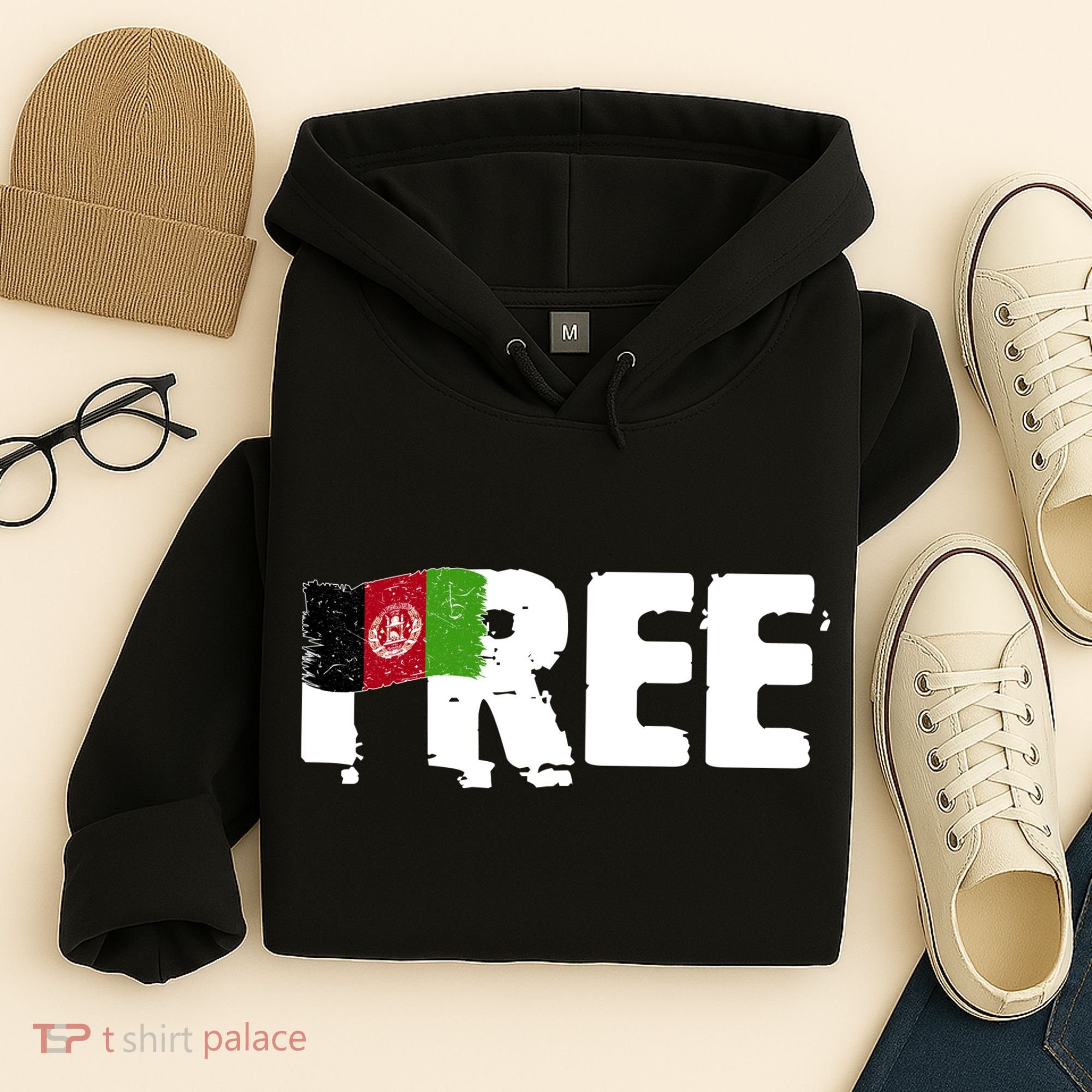 Free Afghanistan Distressed Flag Hoodie