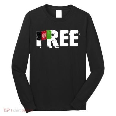 Free Afghanistan Distressed Flag Long Sleeve Shirt