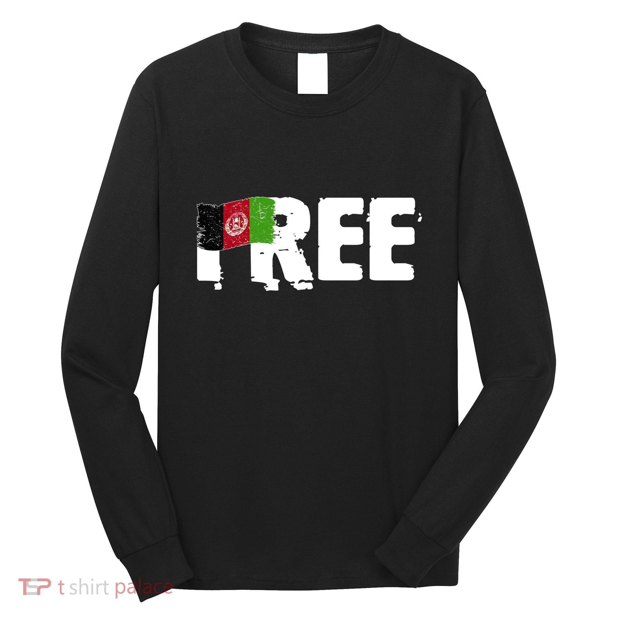 Free Afghanistan Distressed Flag Long Sleeve Shirt