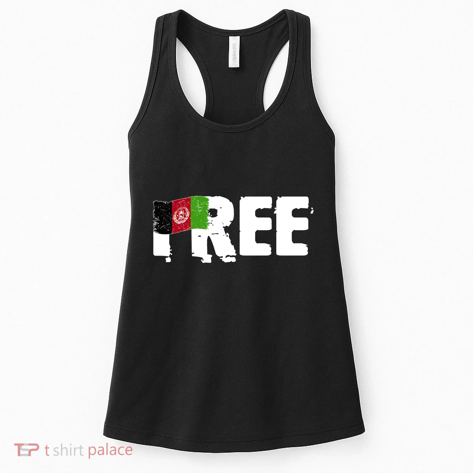 Free Afghanistan Distressed Flag Women's Tank Top