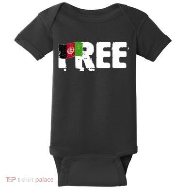 Free Afghanistan Distressed Flag Baby Bodysuit