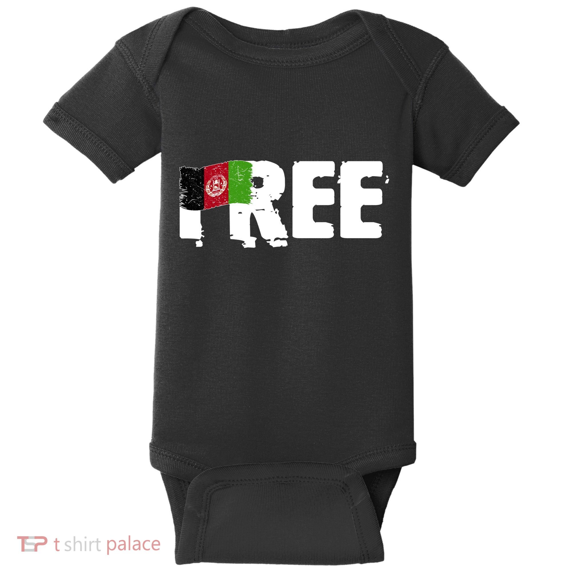 Free Afghanistan Distressed Flag Baby Bodysuit