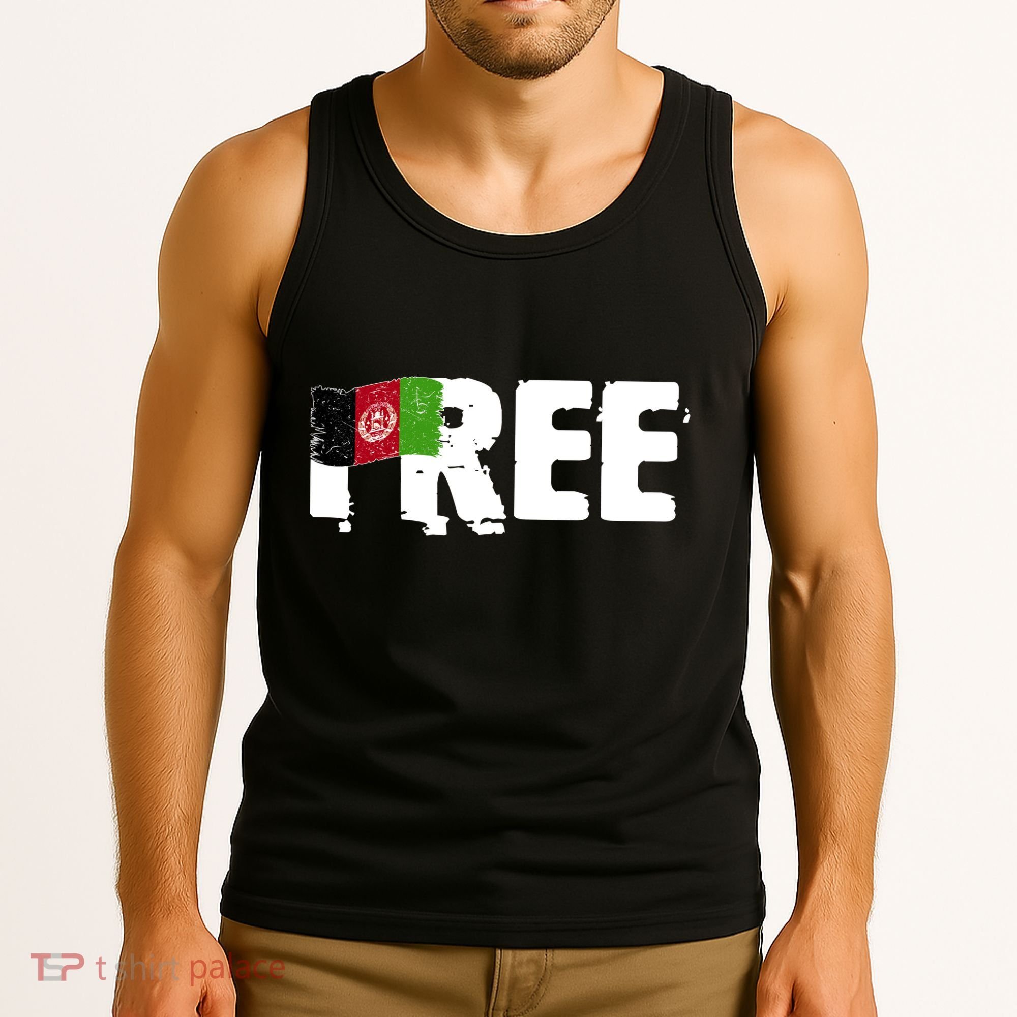 Free Afghanistan Distressed Flag Tank Top