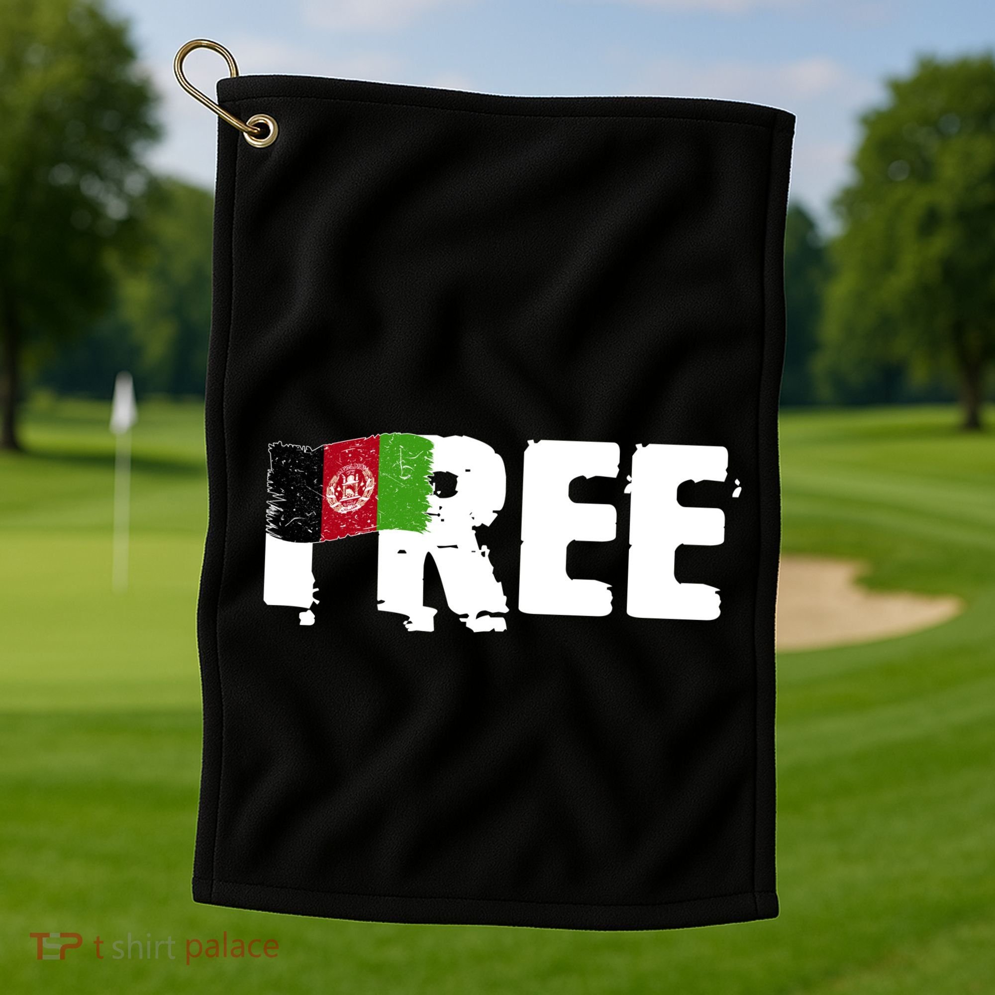 Free Afghanistan Distressed Flag Golf Towel