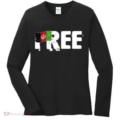 Free Afghanistan Distressed Flag Women's Long Sleeve Shirt