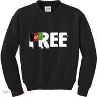 Free Afghanistan Distressed Flag Kids Sweatshirt thumb 0