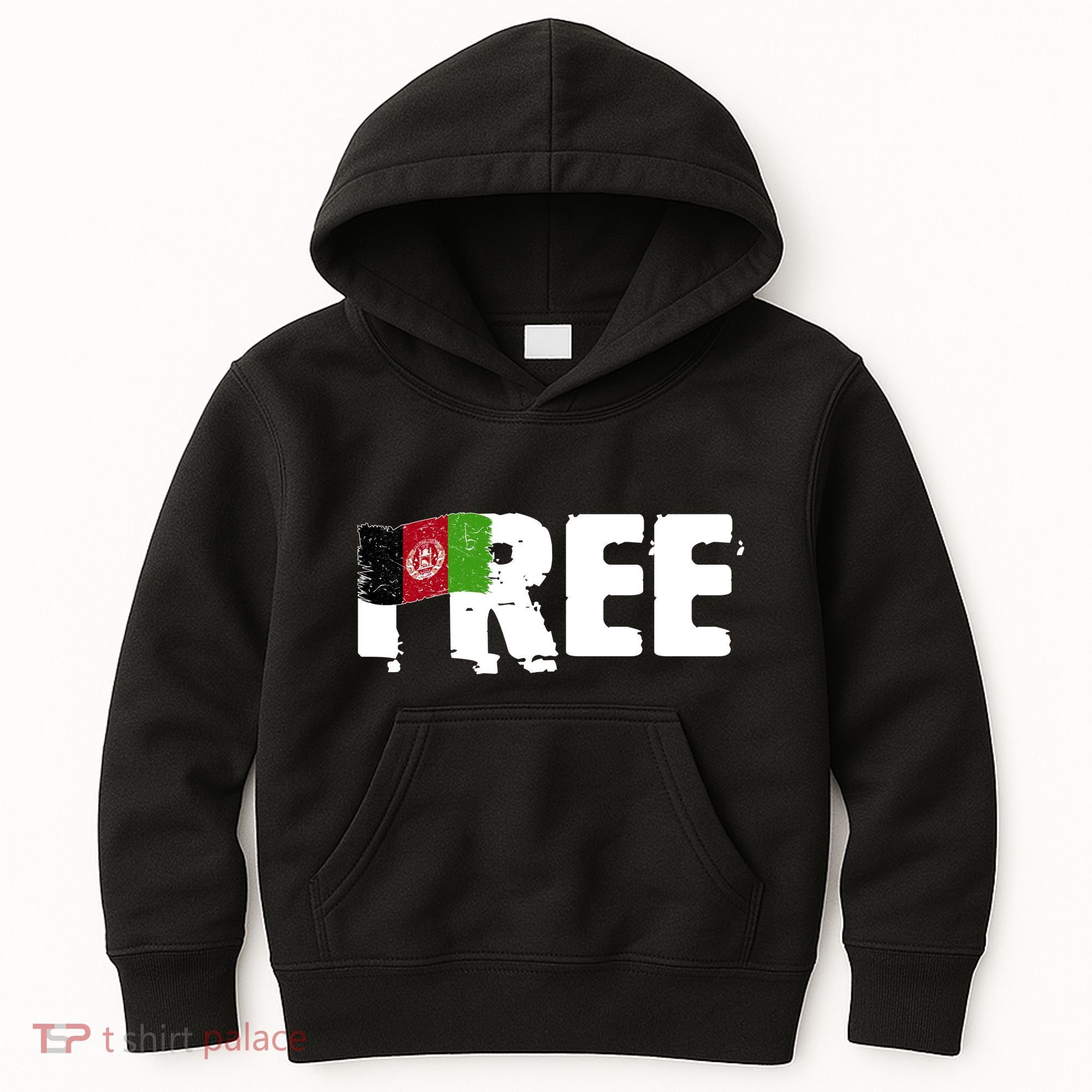 Free Afghanistan Distressed Flag Kids Hoodie