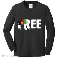 Free Afghanistan Distressed Flag Kids Long Sleeve Shirt thumb 0