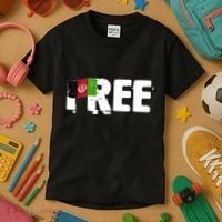 Free Afghanistan Distressed Flag Kids T-Shirt thumb 3