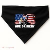 Funny Abe Drinkin USA American Flag USA-Made Doggie Bandana thumb 0
