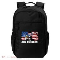 Funny Abe Drinkin USA American Flag Backpack thumb 0