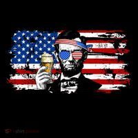 Funny Abe Drinkin USA American Flag Coffee Mug thumb 5