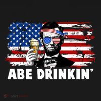 Funny Abe Drinkin USA American Flag Women's Hoodie thumb 2