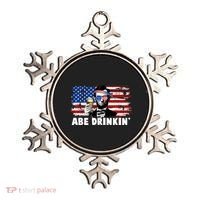 Funny Abe Drinkin USA American Flag Ornament thumb 0