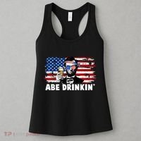 Funny Abe Drinkin USA American Flag Women's Tank Top thumb 3