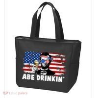 Funny Abe Drinkin USA American Flag Tote Bag thumb 3