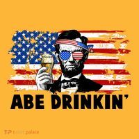 Funny Abe Drinkin USA American Flag Baby Bodysuit thumb 2